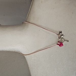 Metal Charm Leather Necklace 22 Inches Box B/20